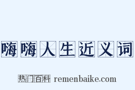 嗨嗨人生近义词是什么意思的图片